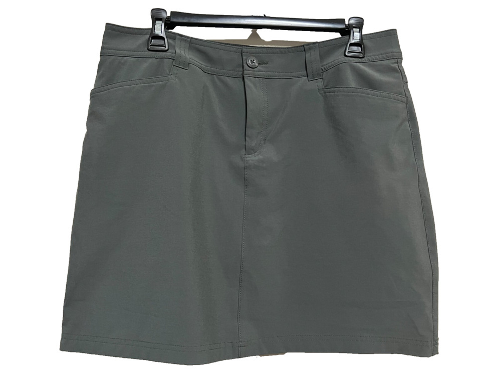 Eddie Bauer Adventurer Skort Gray Performance pickleball Zip Fly Pockets size-8